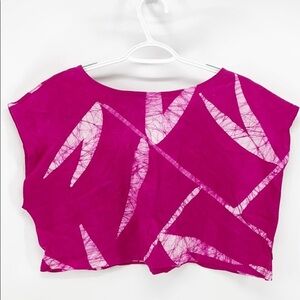 Caribelle Batik cropped pink top